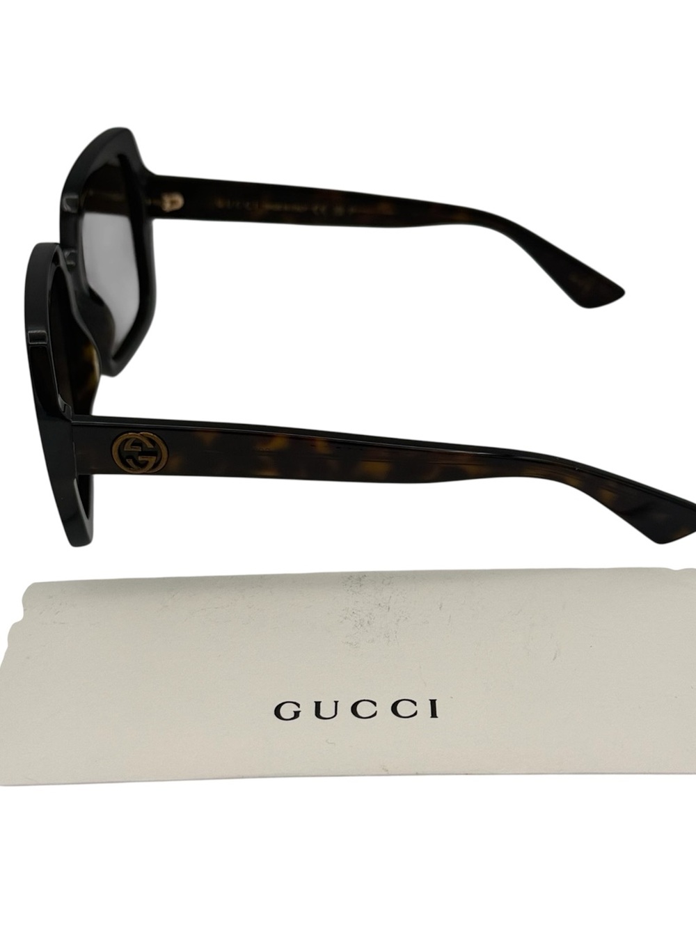 New Gucci Oversized Black Square Frame Women's Sunglasses - Picture 3 of 3